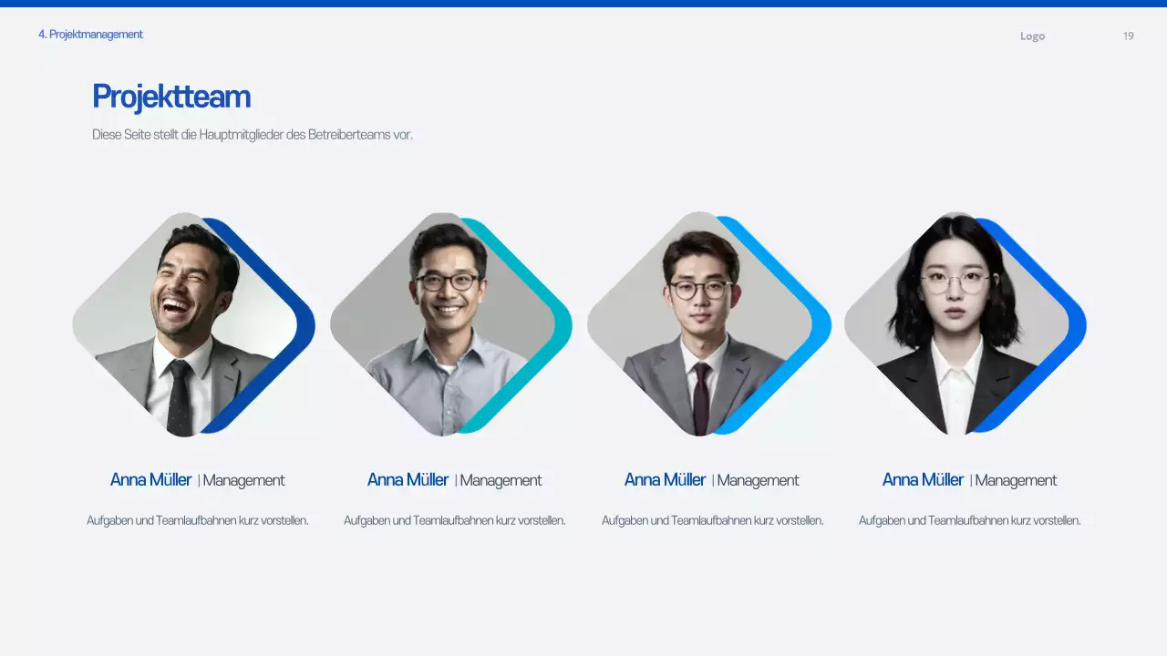 Blaues modernes Angebotsplanungsdokument