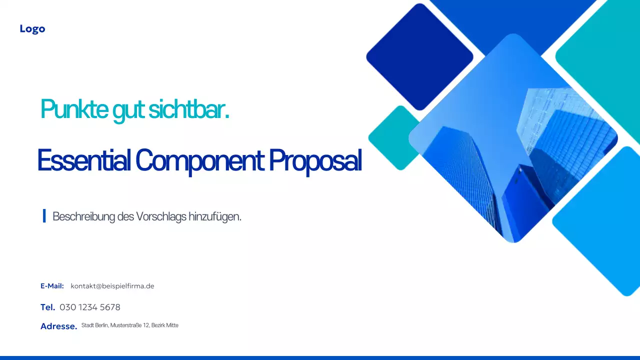 Blaues modernes Angebotsplanungsdokument