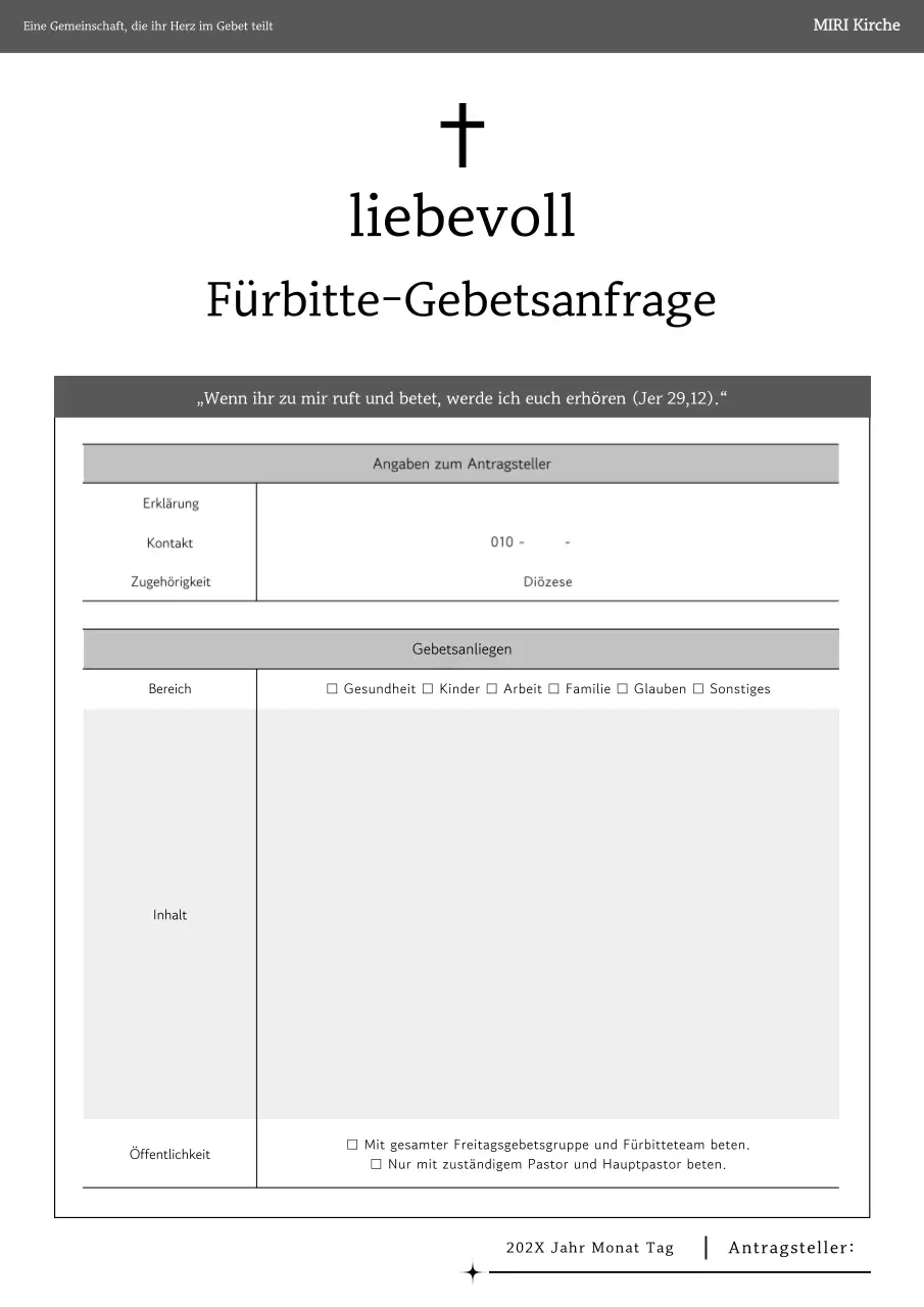 Gray Einfacher Gebetsleitfaden