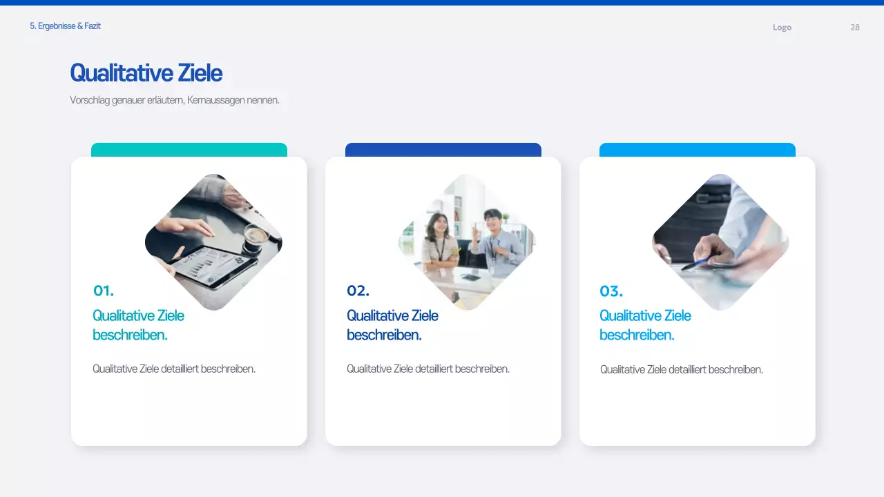 Blaues modernes Angebotsplanungsdokument