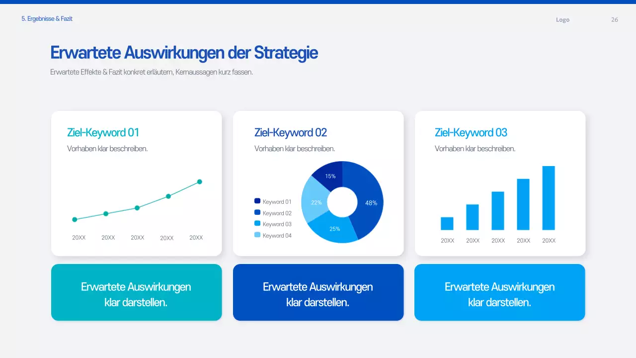 Blaues modernes Angebotsplanungsdokument