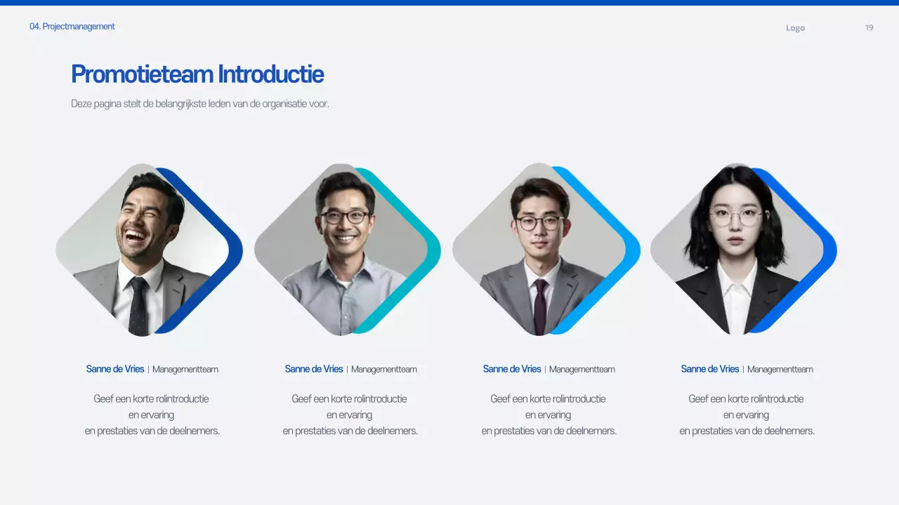 Blauw Modern Voorstel Planningsdocument