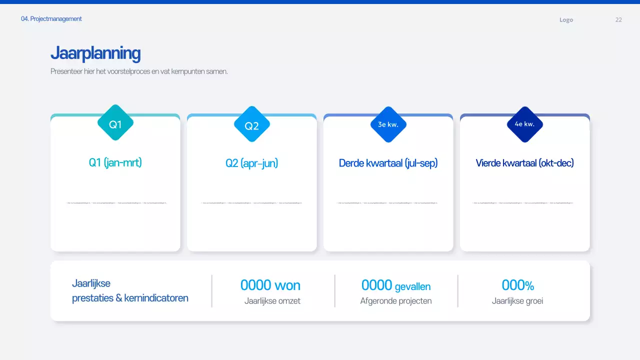 Blauw Modern Voorstel Planningsdocument
