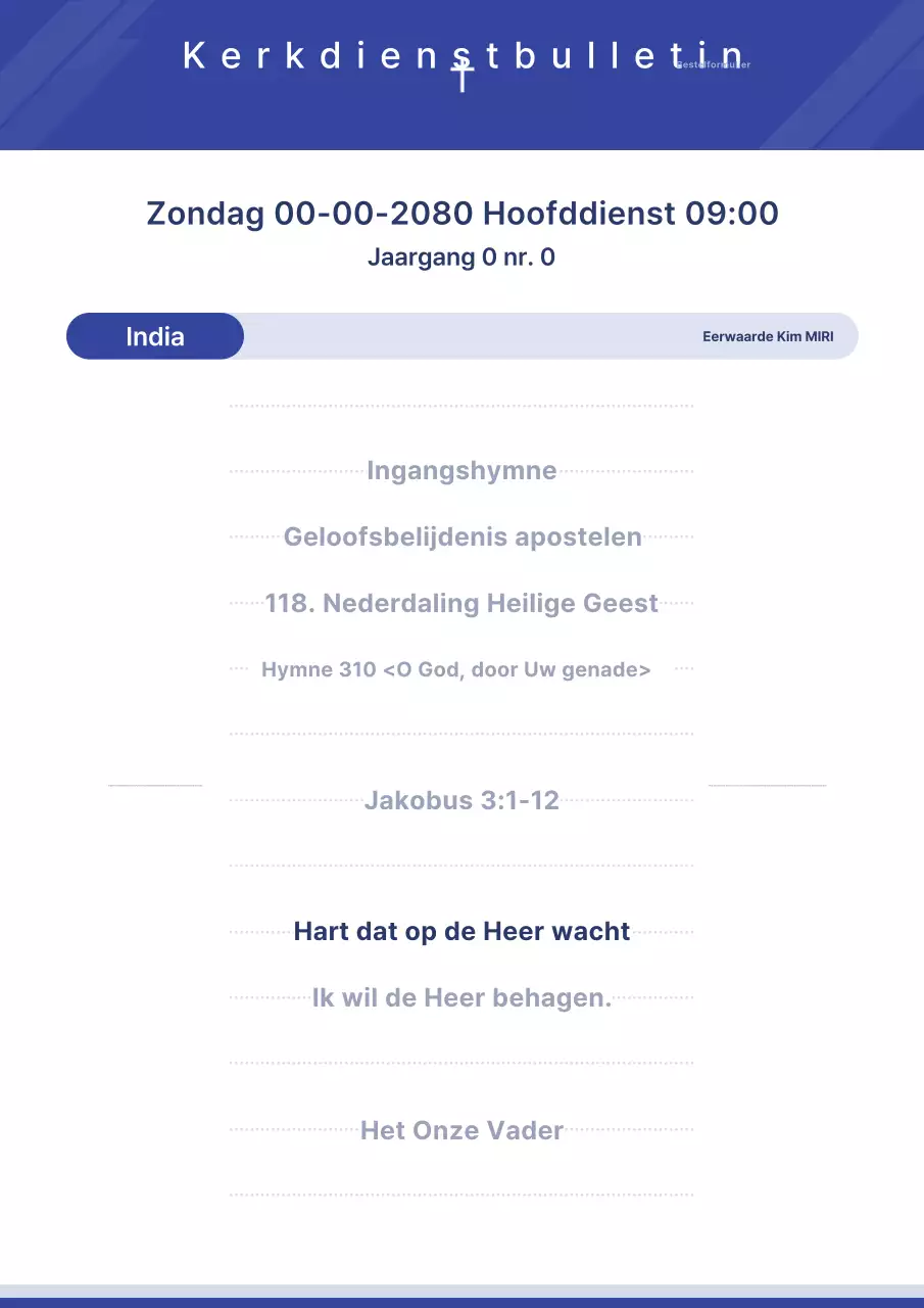 Blauwe basisgids voor de eredienst