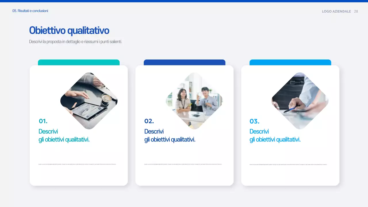 Documento di pianificazione della proposta moderna blu