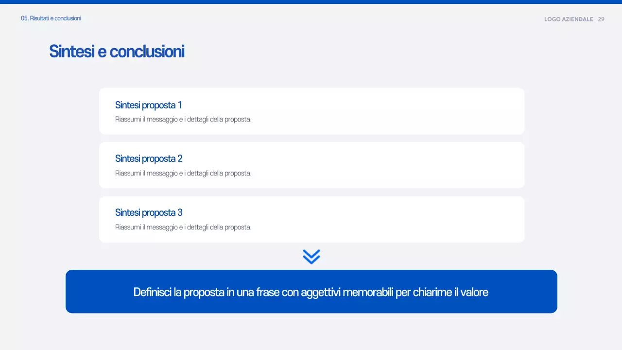 Documento di pianificazione della proposta moderna blu