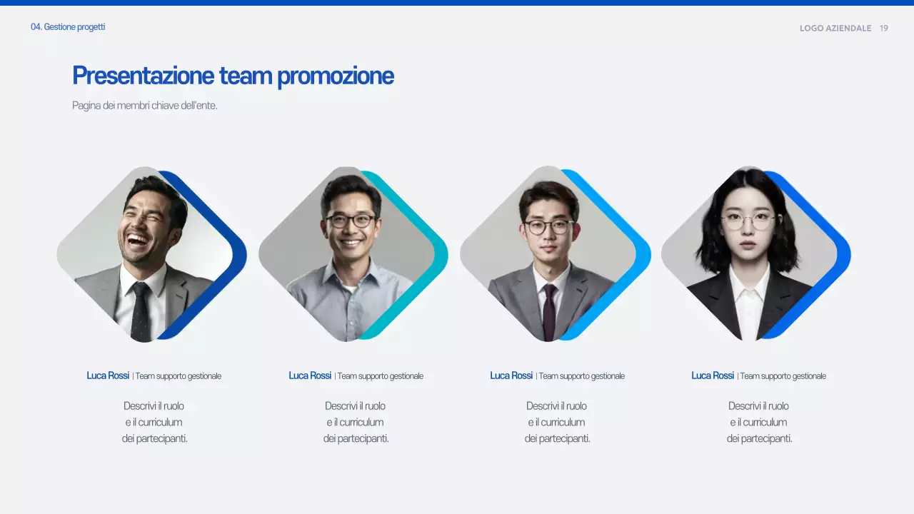 Documento di pianificazione della proposta moderna blu