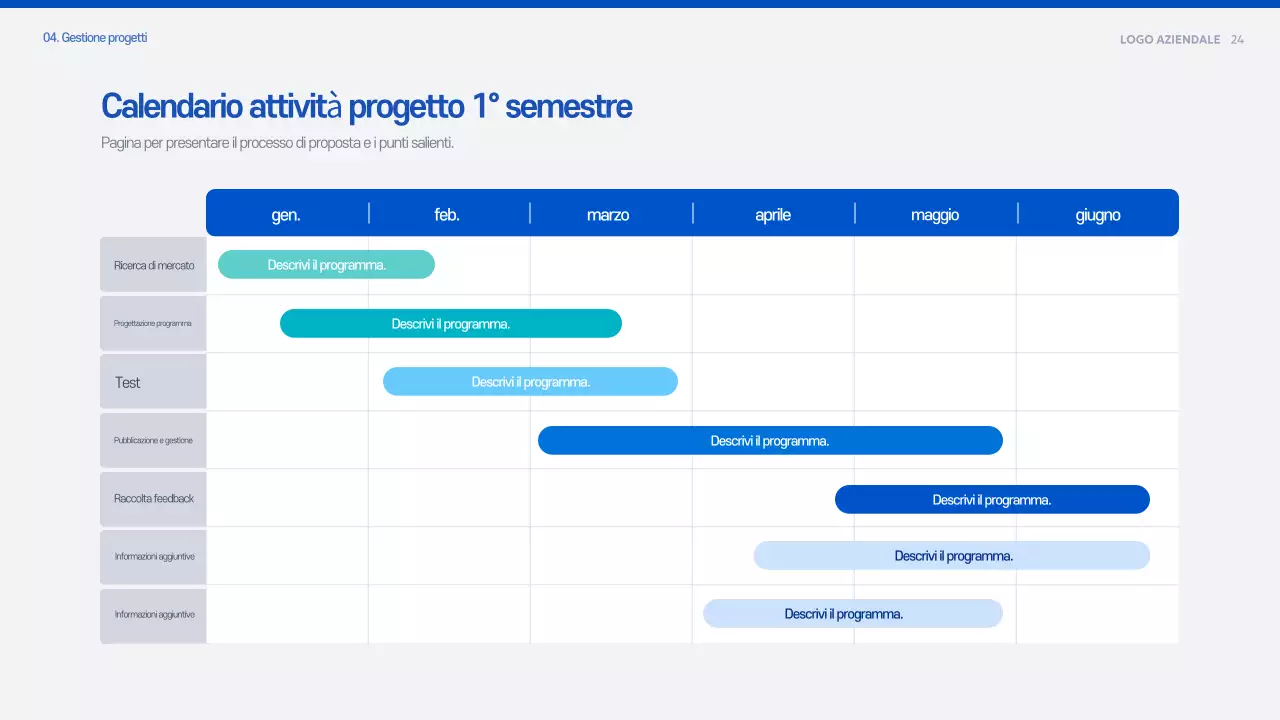 Documento di pianificazione della proposta moderna blu