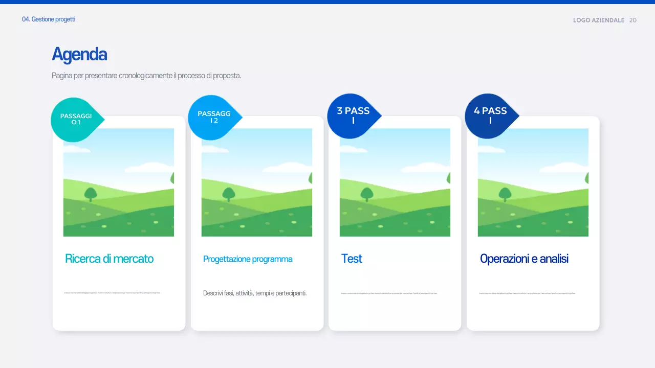 Documento di pianificazione della proposta moderna blu