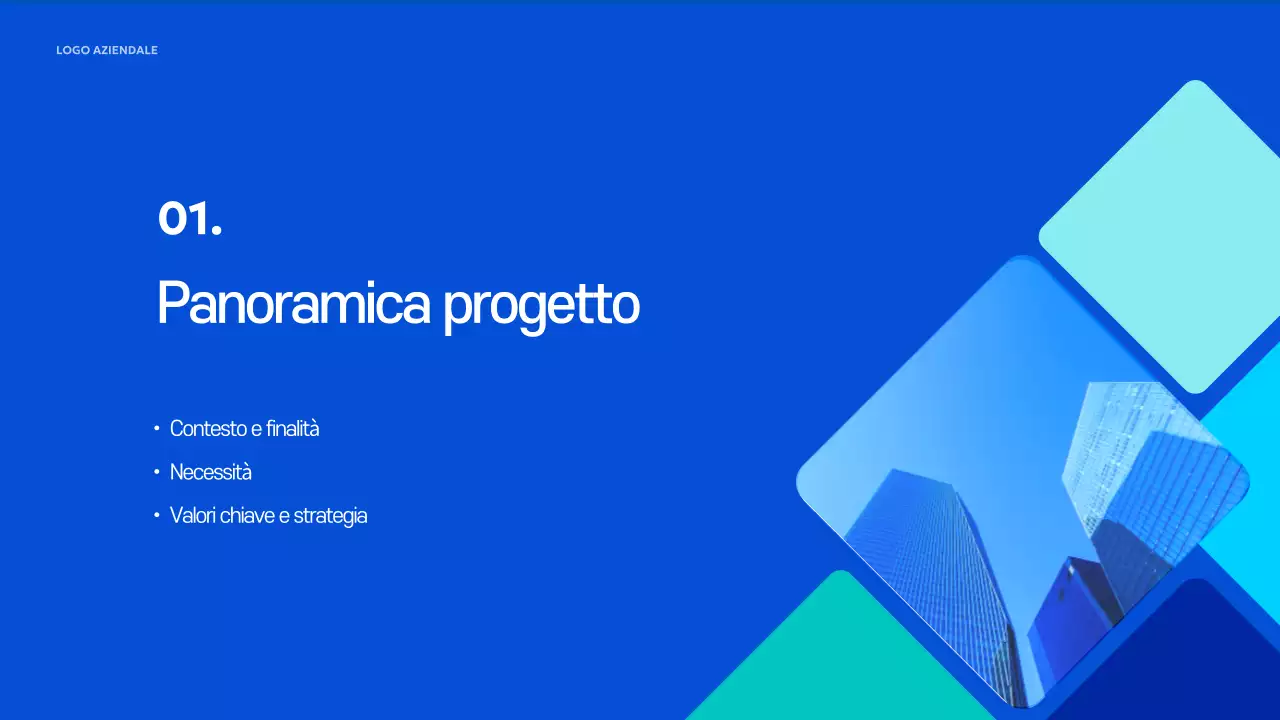 Documento di pianificazione della proposta moderna blu