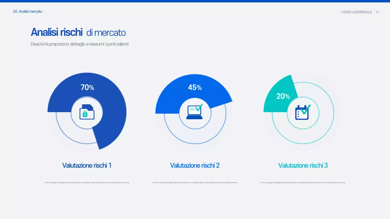 Documento di pianificazione della proposta moderna blu