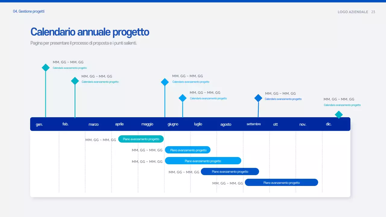 Documento di pianificazione della proposta moderna blu
