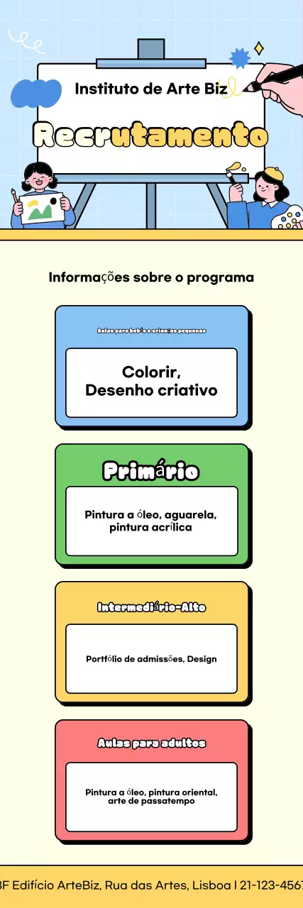 Recrutamento da Academia de Arte Sky Blue Cute
