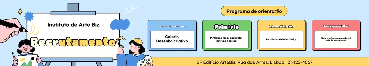 Recrutamento da Academia de Arte Sky Blue Cute