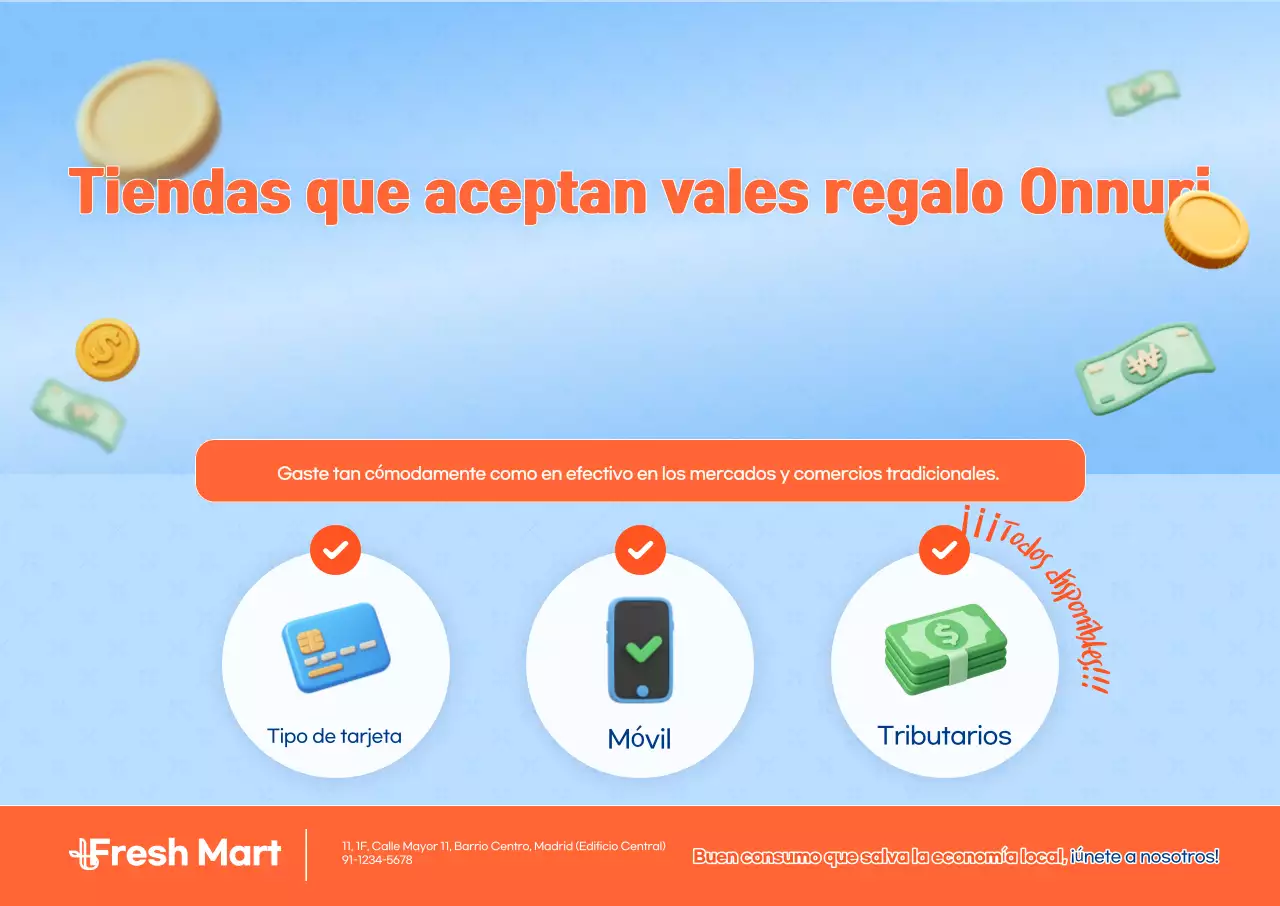 Promoción de mercado tradicional limpia y azul celeste