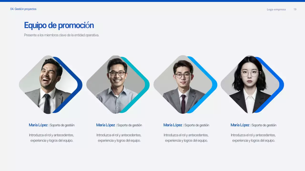 Documento de planificación de la propuesta moderna azul