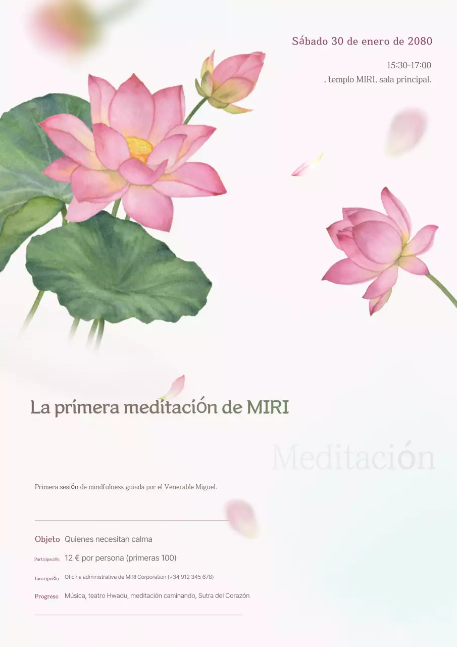 Guía de meditación tradicional rosa