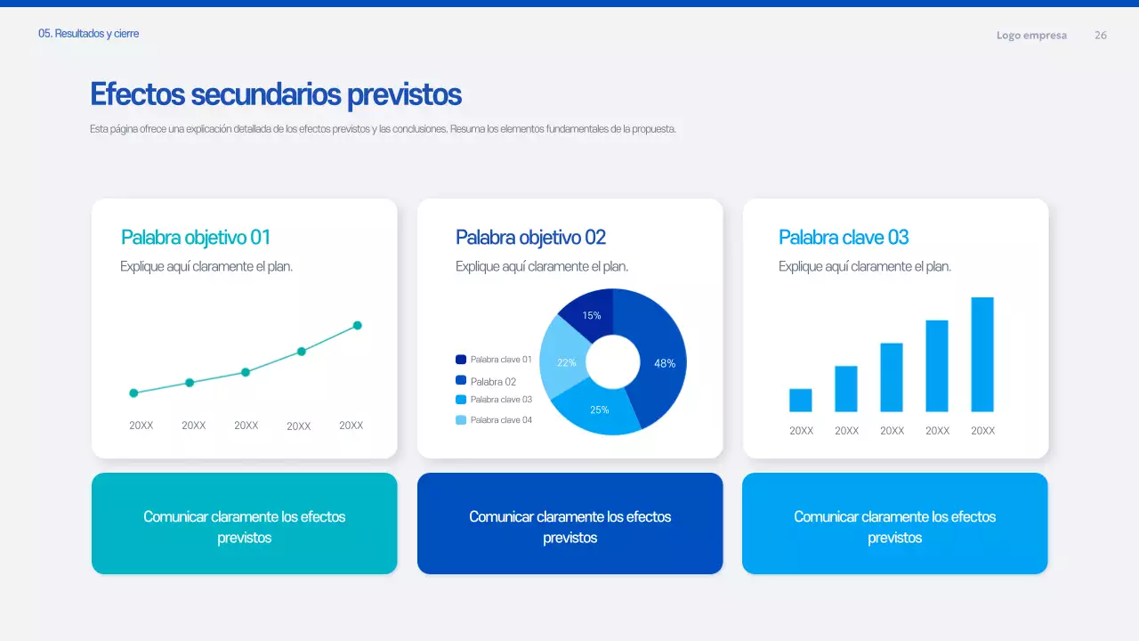 Documento de planificación de la propuesta moderna azul