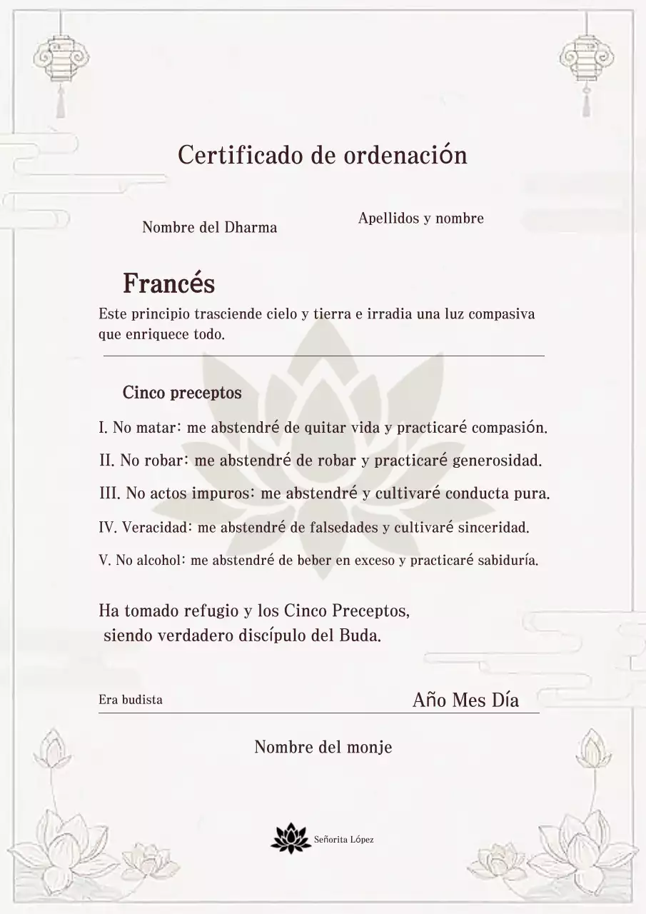 Premio budista tradicional beige