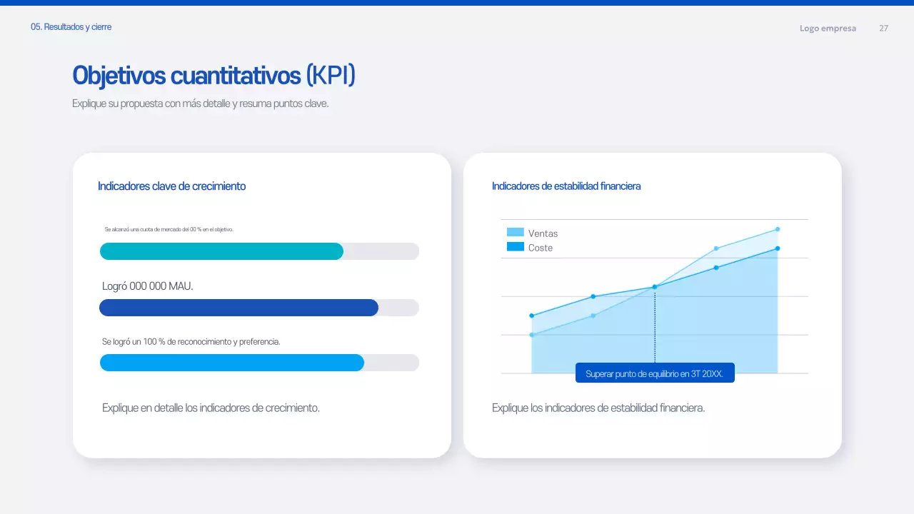 Documento de planificación de la propuesta moderna azul