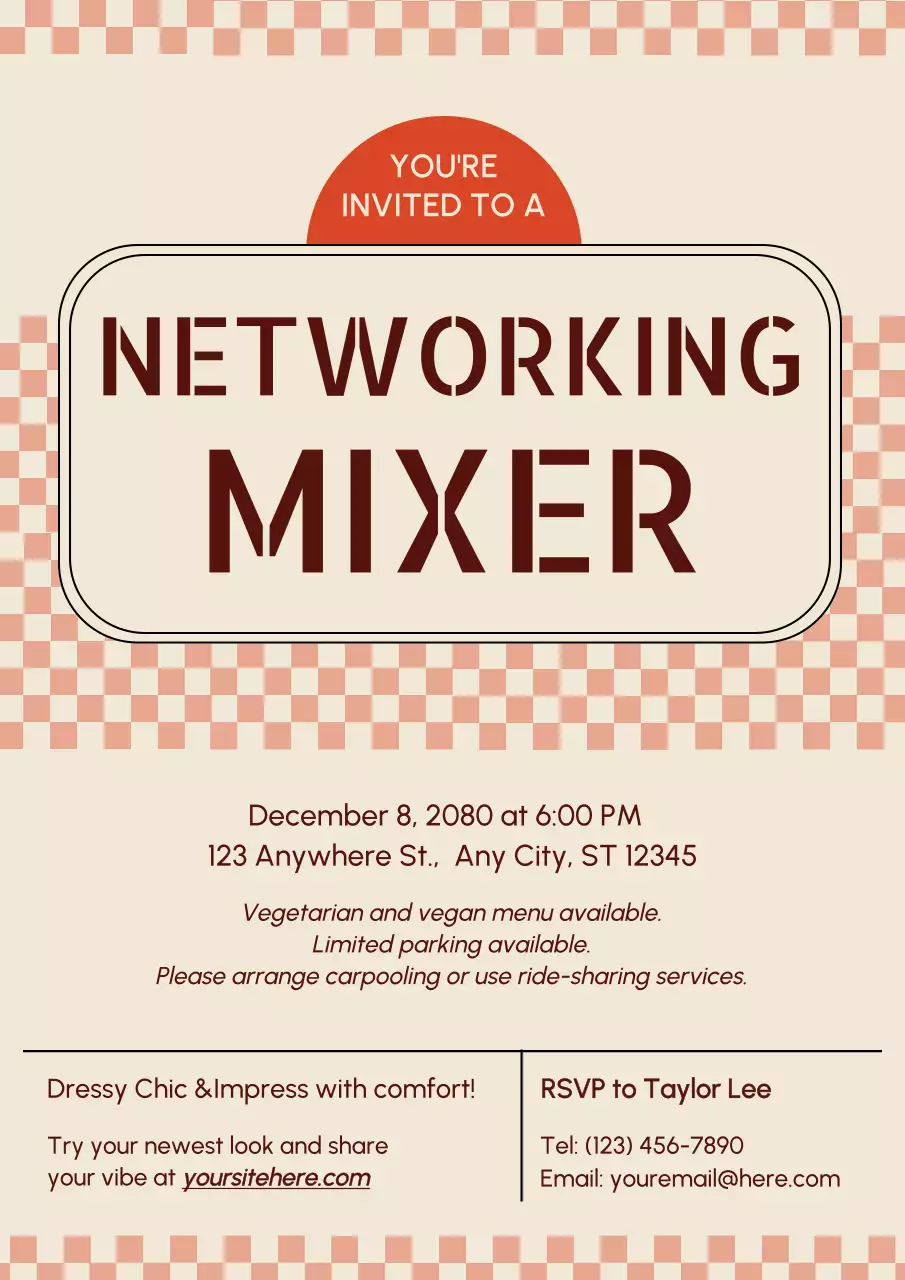 Beige Retro Cocktail Invitation