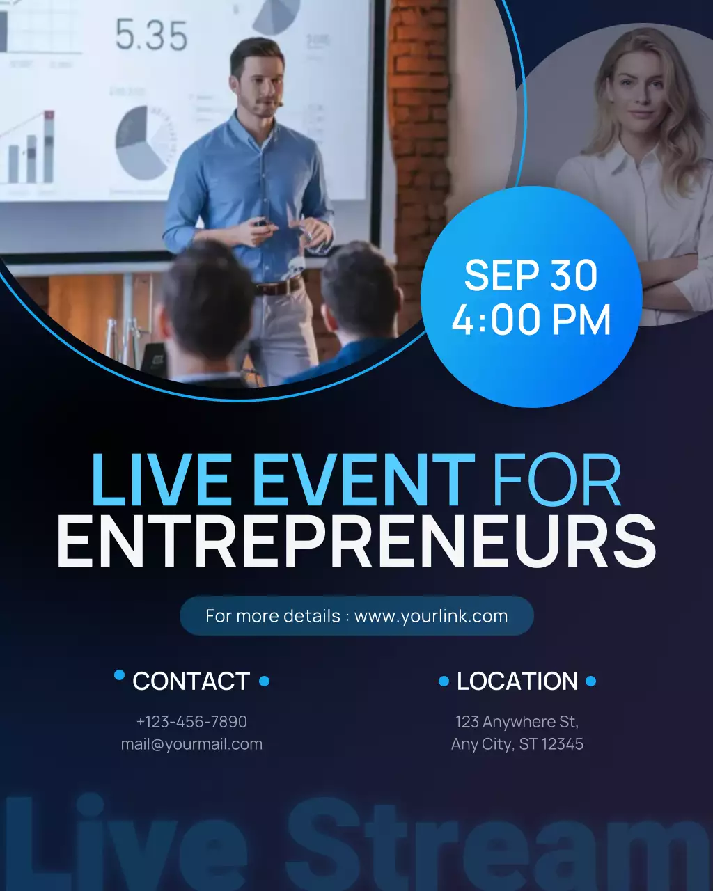 blue modern business announcement