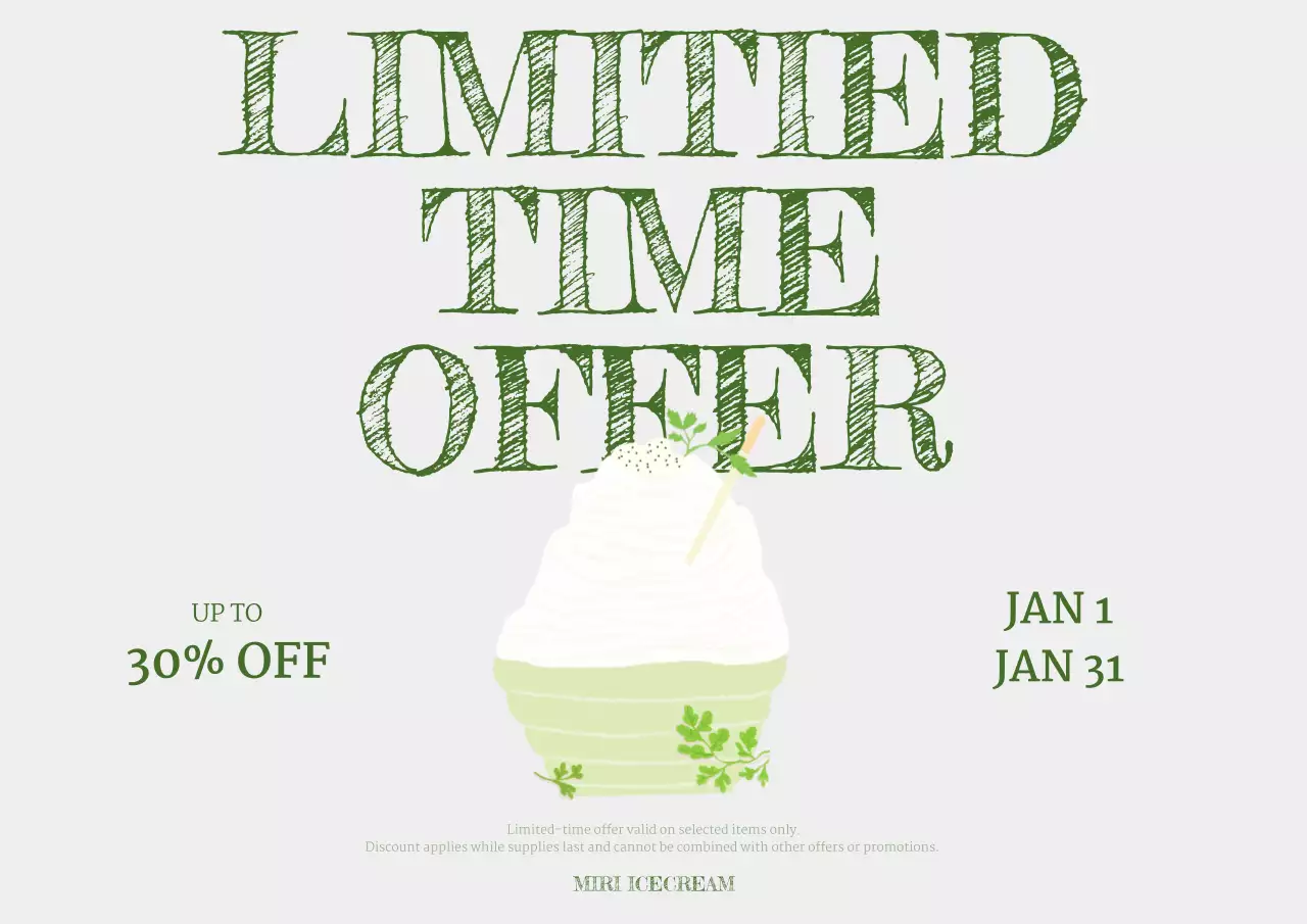 green bold ice cream sale