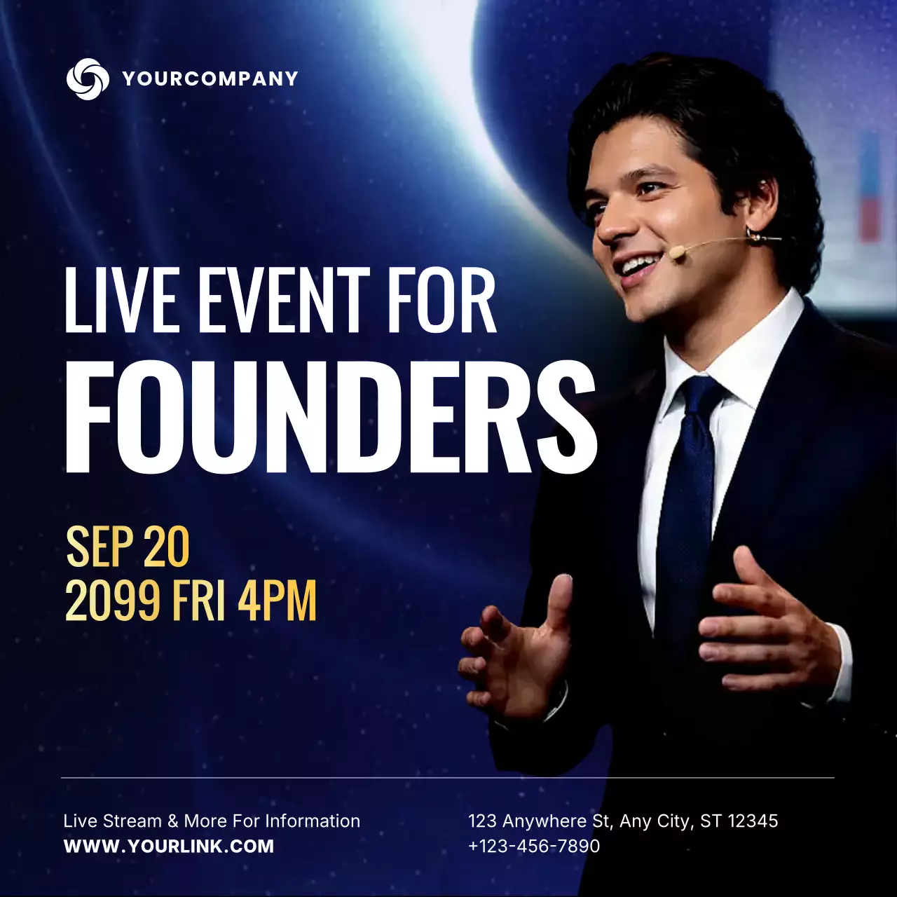 blue professional business announcement