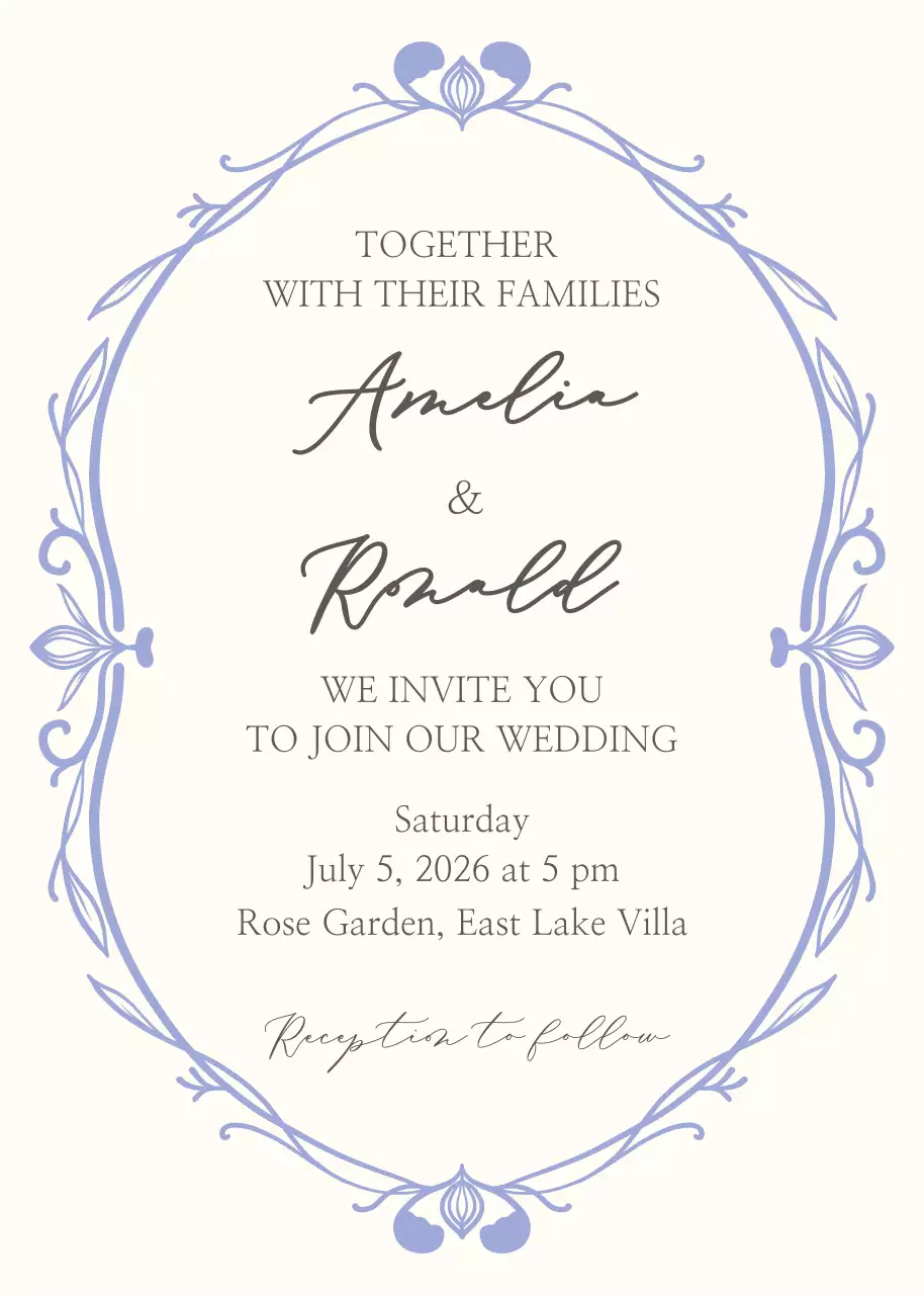 Khung hình bầu dục cổ điển màu tím