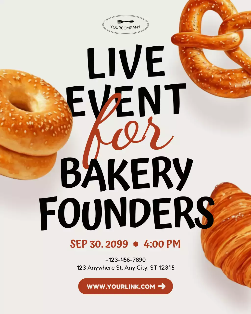 beige modern bakery event announcement