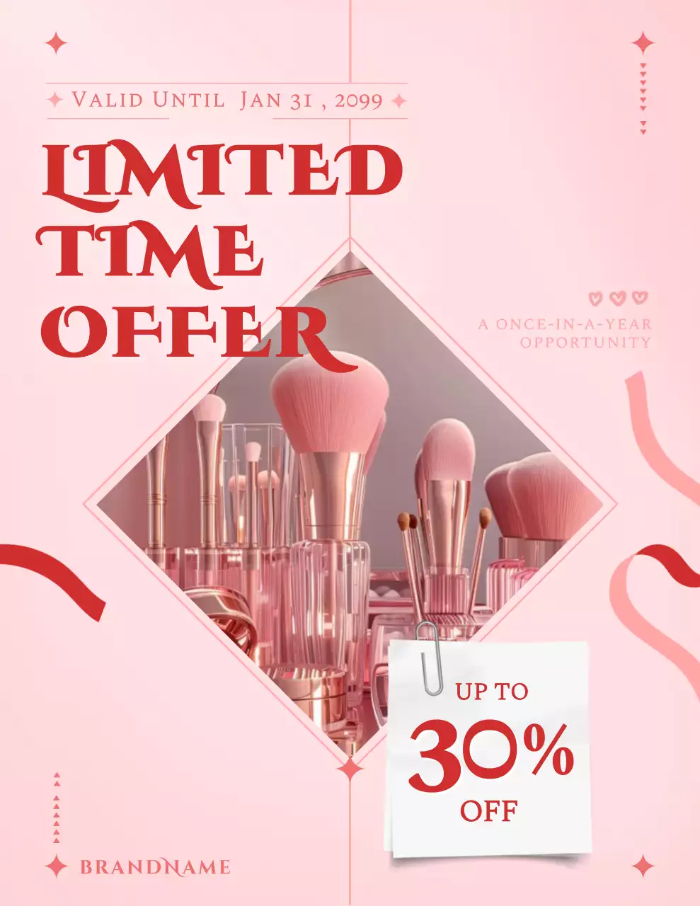 핑크 모던 메이크업 세일 프로모션