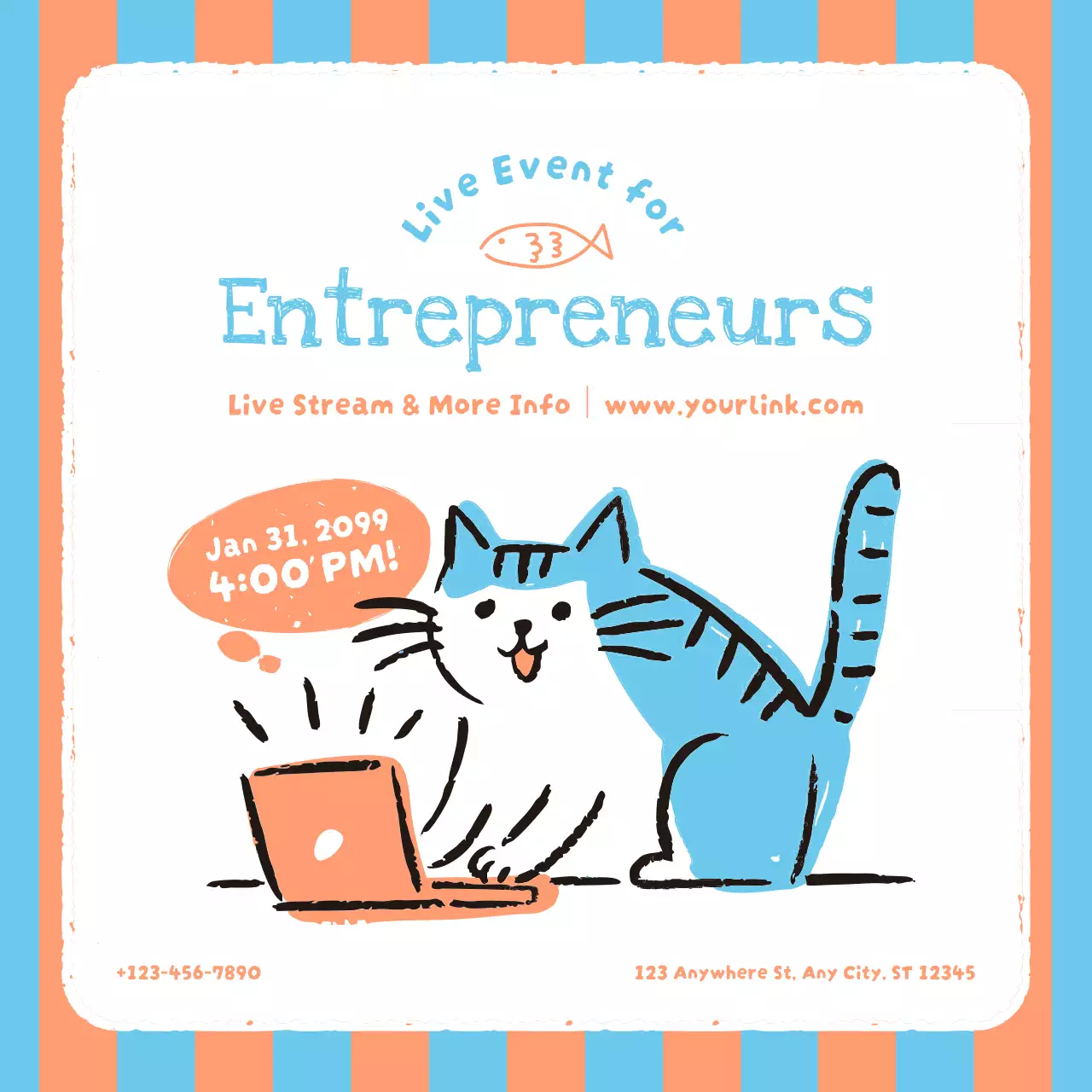 Blue Playful Entrepreneur Event Announcement