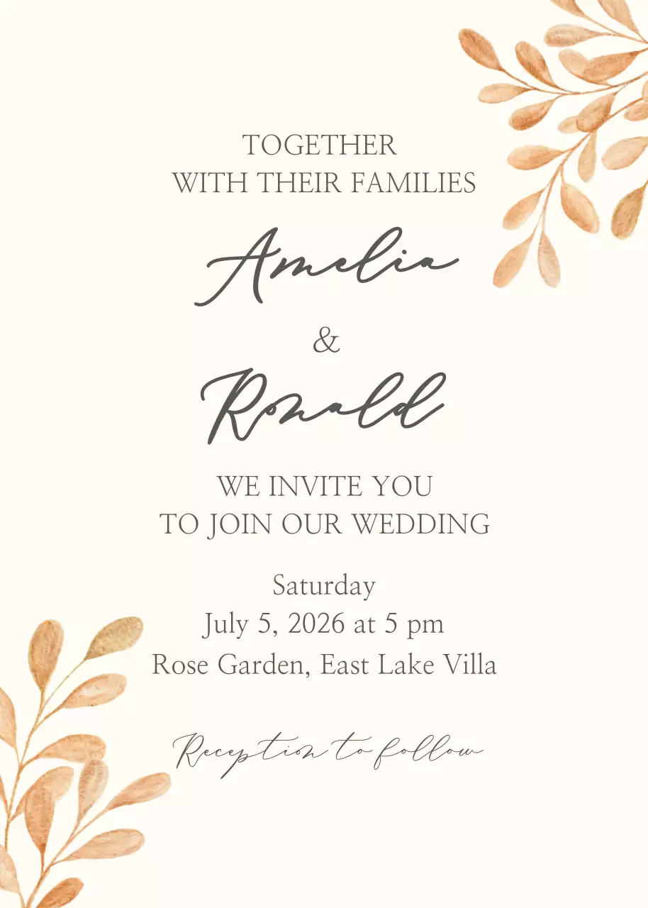 Gold Elegant Leaves Frames