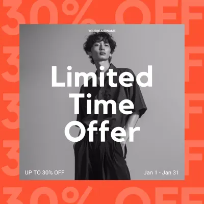 Promosi Penjualan Fesyen Modern Oranye