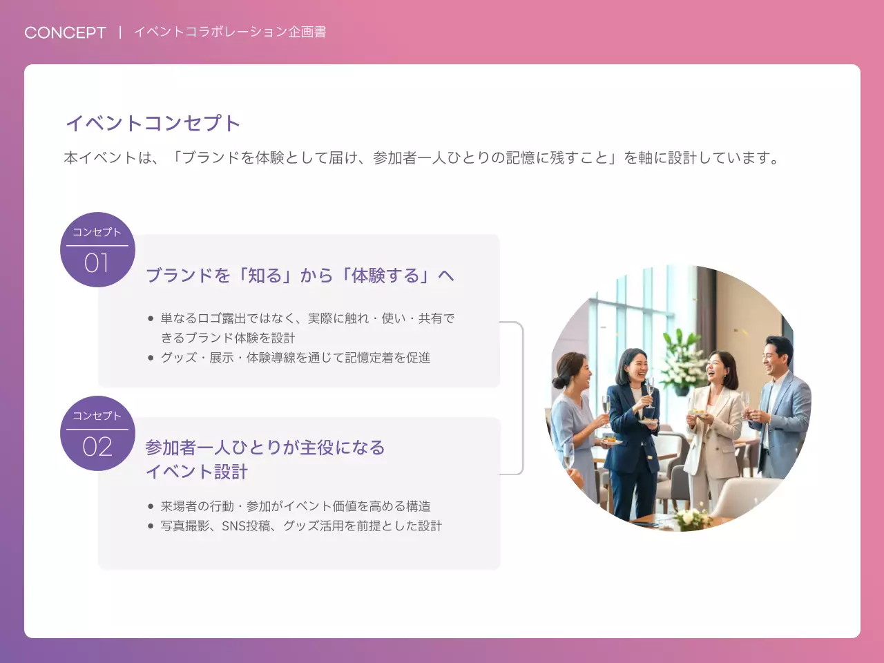 ピンク モダン ビジネス 企画書