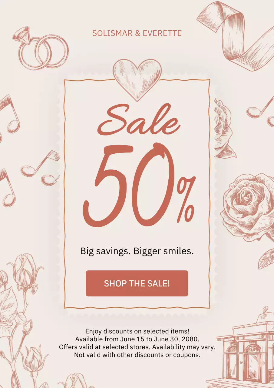 Beige Elegant Sale Promotion Poster