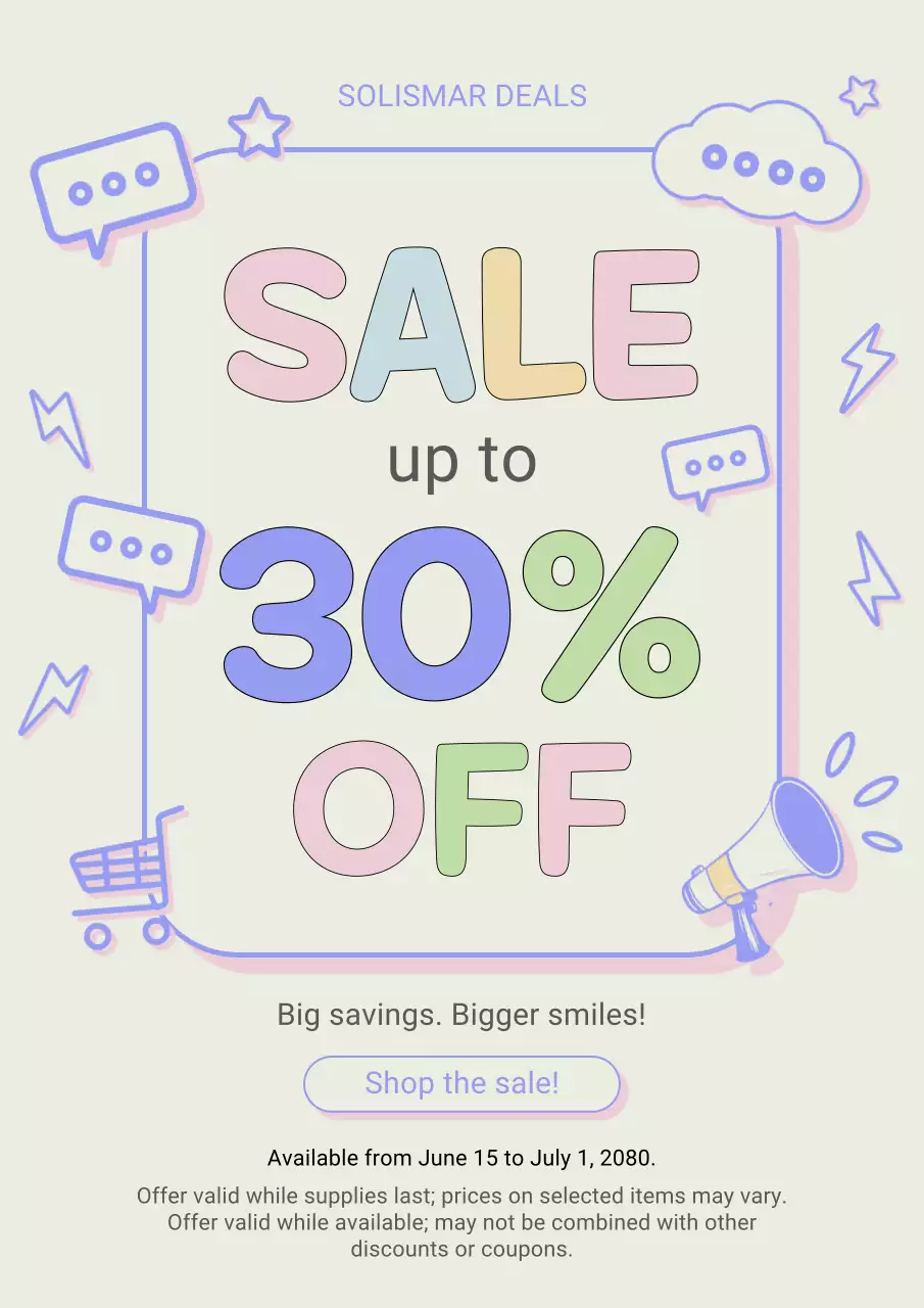 Pastel Playful Sale Promotion Poster