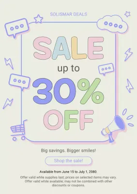 Pastel Playful Sale Promotion Poster