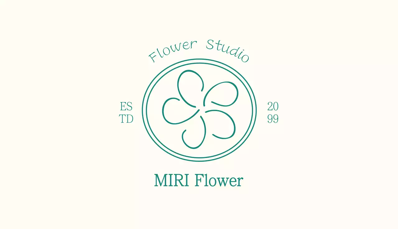 아이보리 심플 플라워 로고