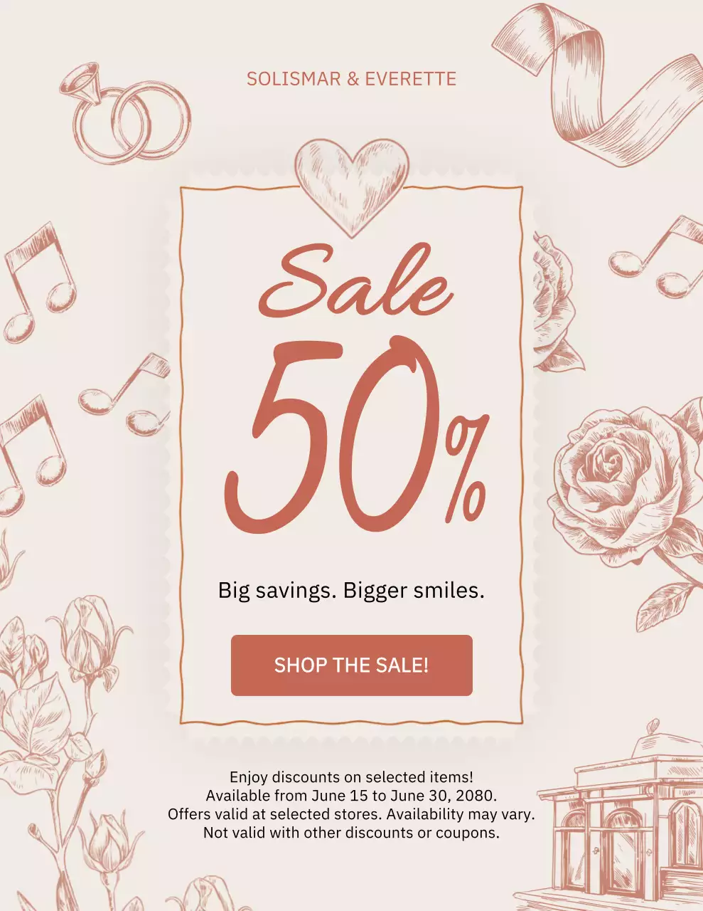 Beige Elegant Sale Promotion Poster