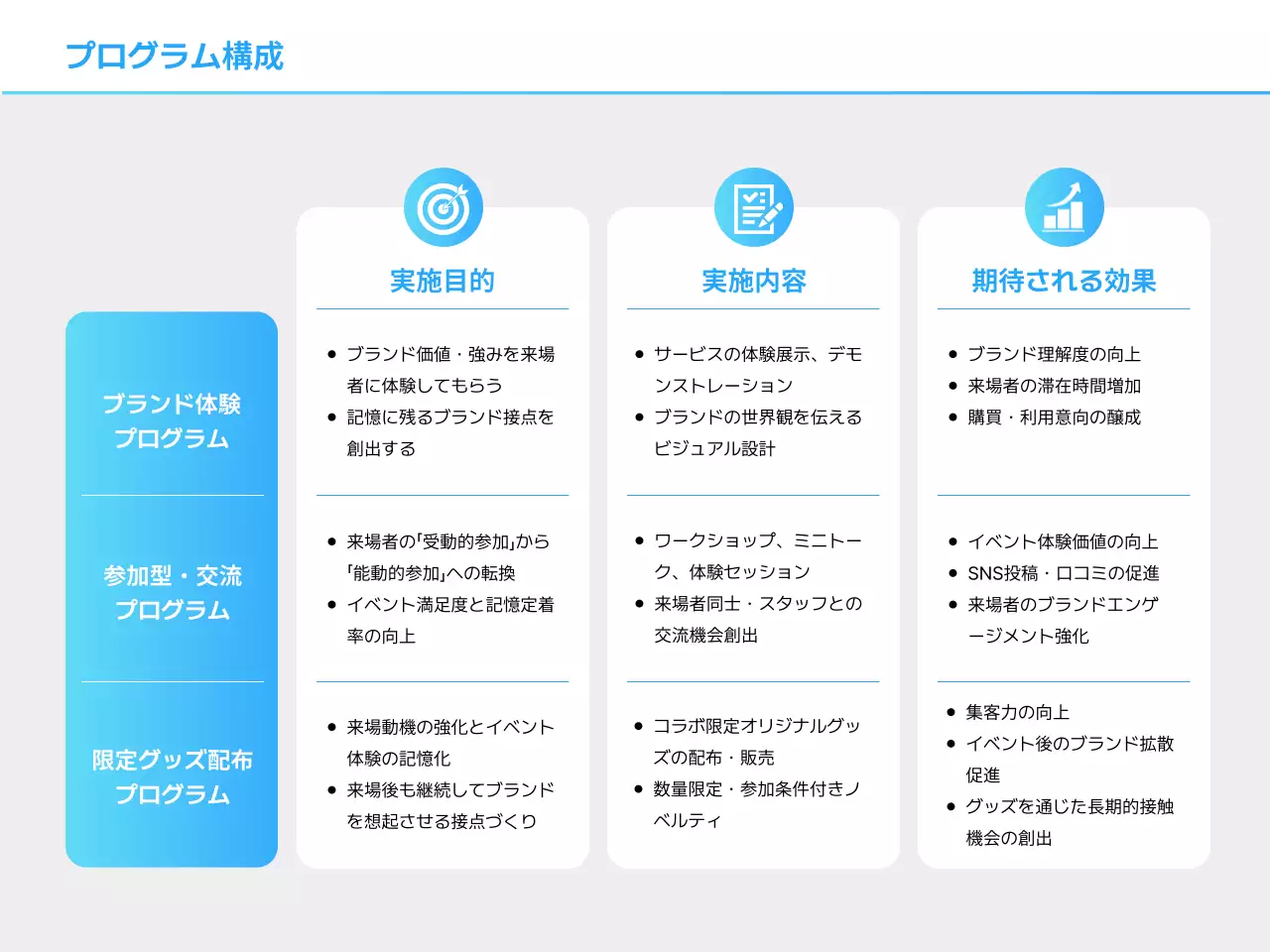 水色 モダン イベント 企画書