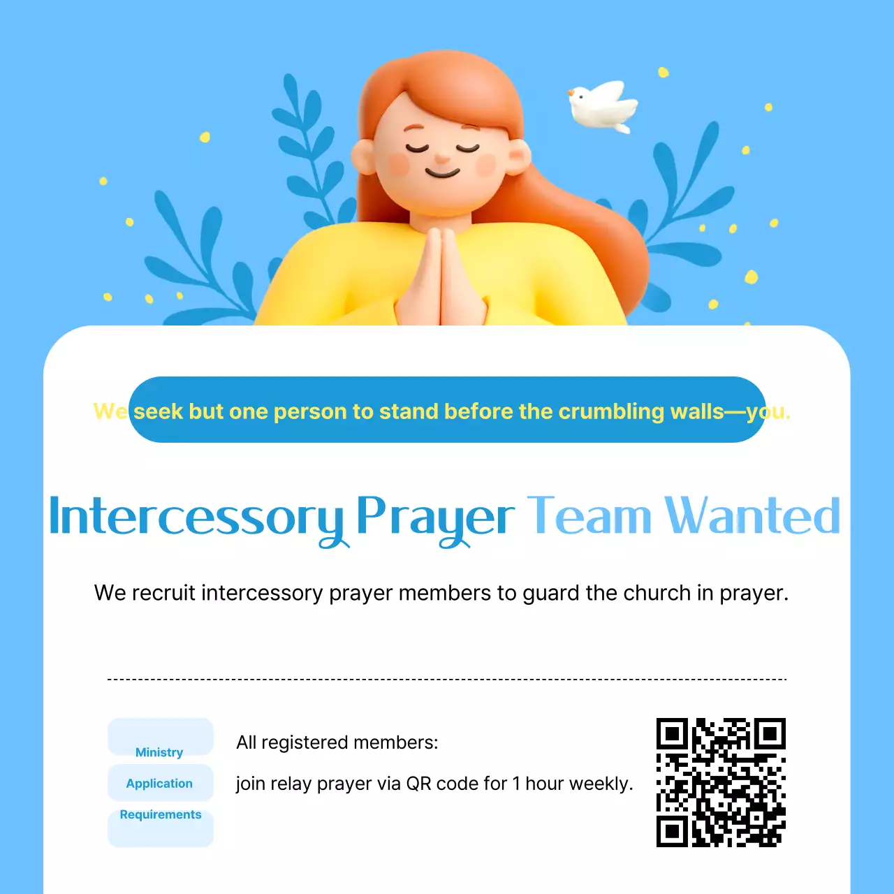 Anúncio de Recrutamento Simples da Sky Blue