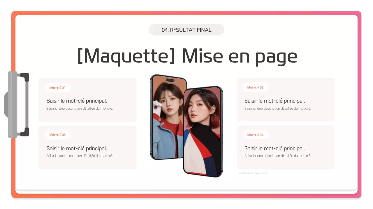 Description de la présentation moderne rose