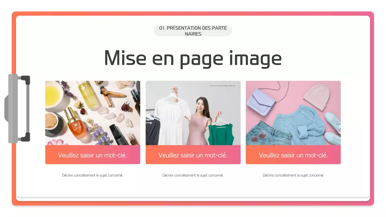 Description de la présentation moderne rose