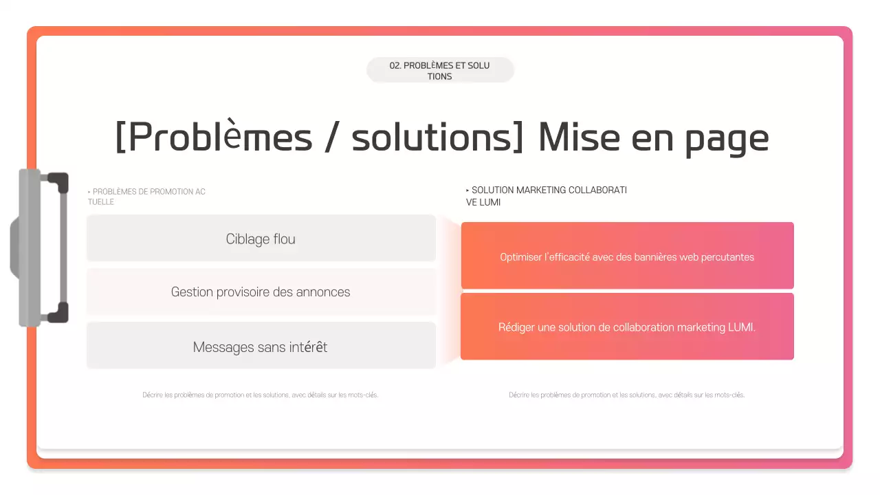 Description de la présentation moderne rose