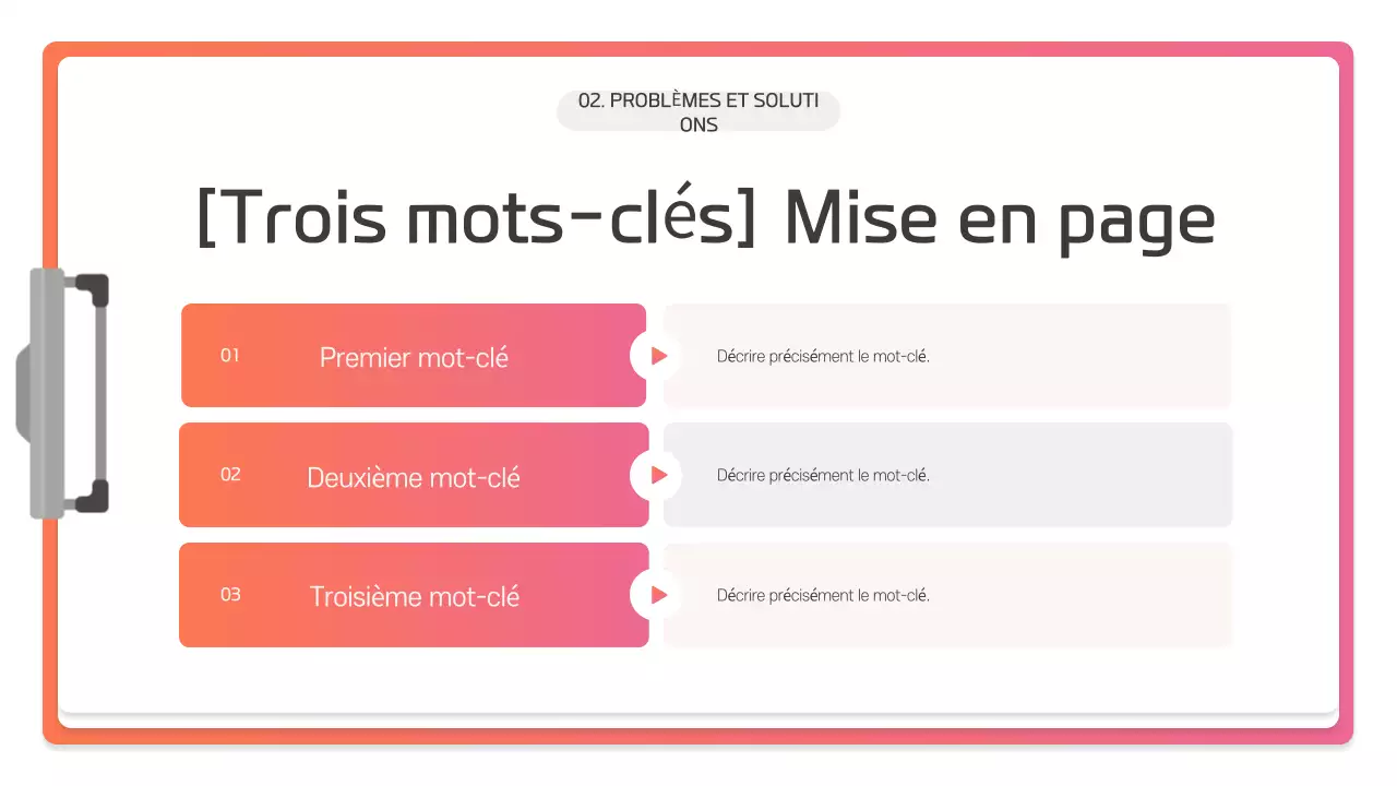 Description de la présentation moderne rose
