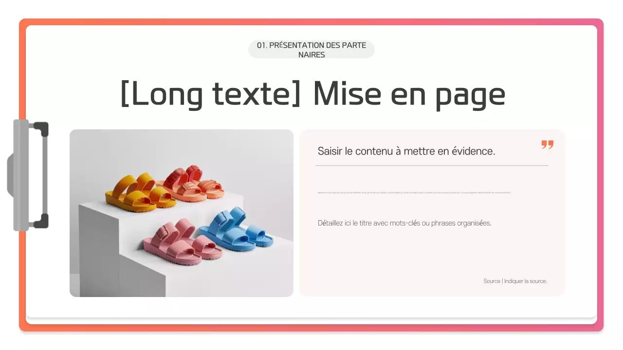 Description de la présentation moderne rose