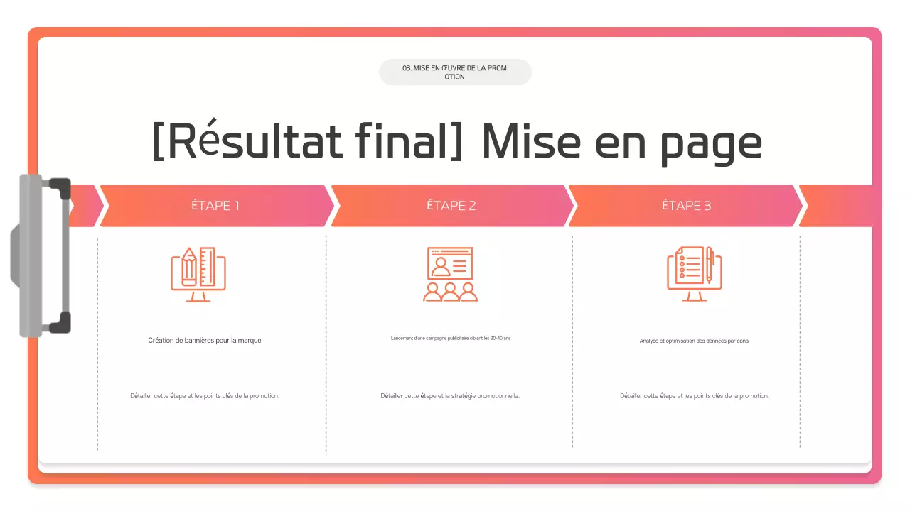 Description de la présentation moderne rose