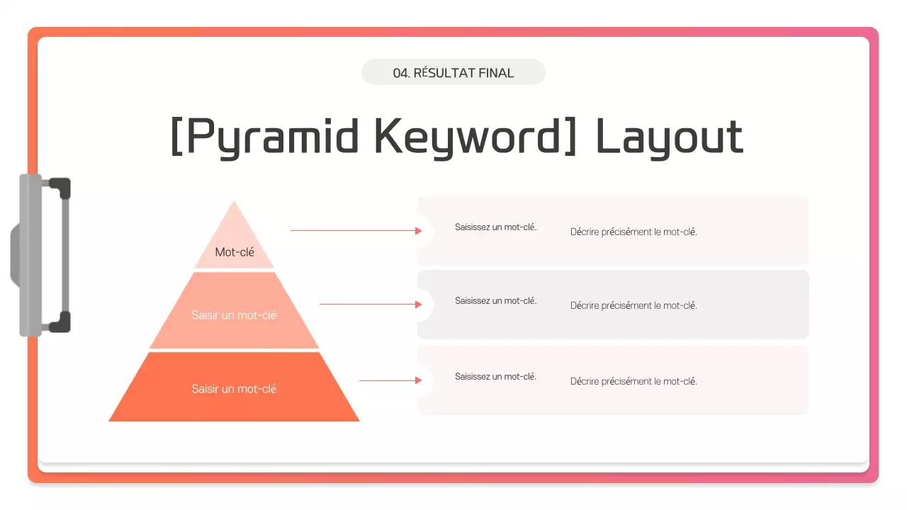 Description de la présentation moderne rose