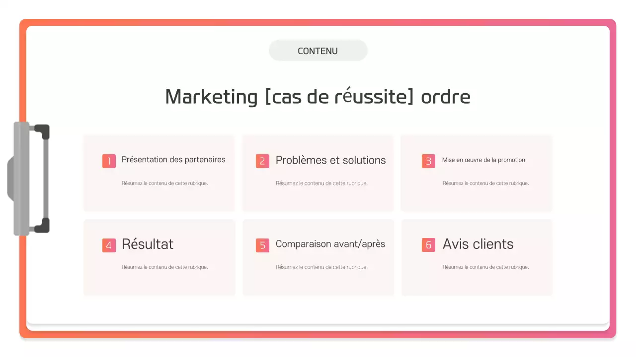 Description de la présentation moderne rose